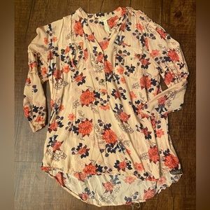 Matilda Jane Peach Floral Ruffle Livery Millie Top Large